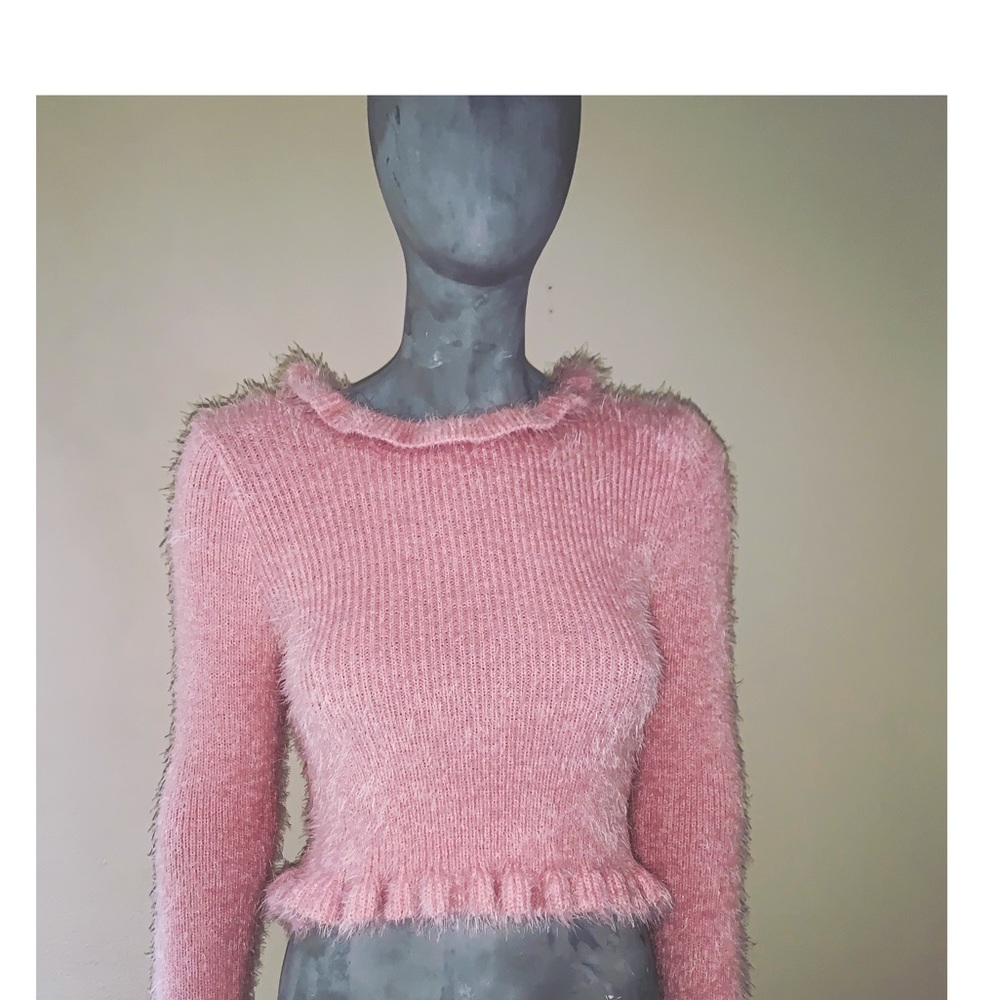 Fluffy stretchy pink cutie top